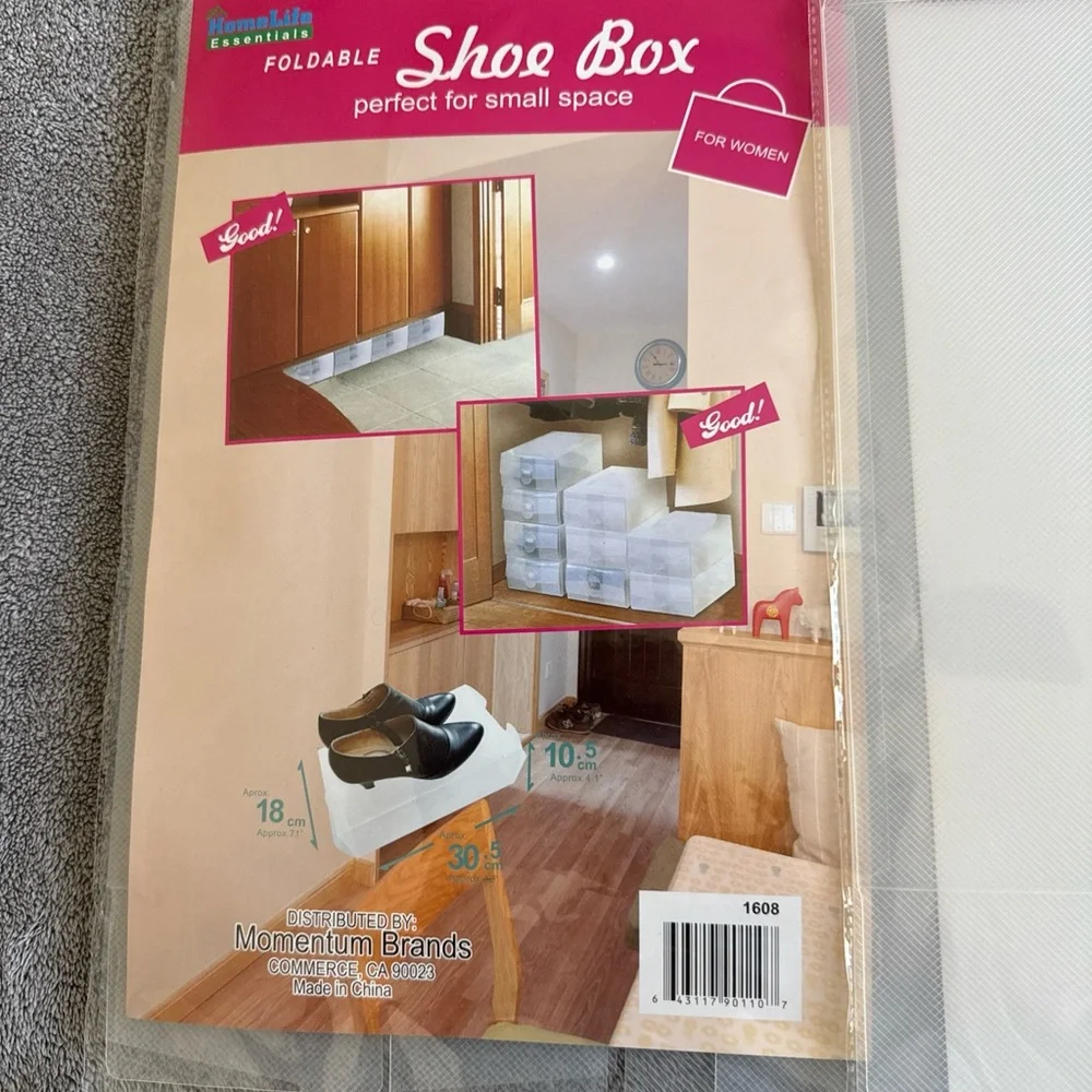 Foldable Clear Shoe Storage Boxes (5). Home Life Essentials